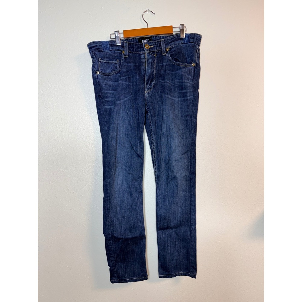 Paige Womens Straight Leg Jeans Dark Wash Made in USA Size 31